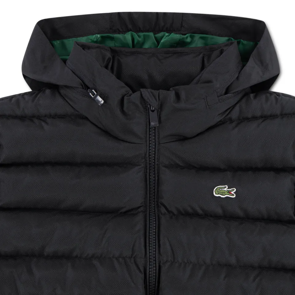 Lacoste gewatteerde jas met logo zwart, foto 4