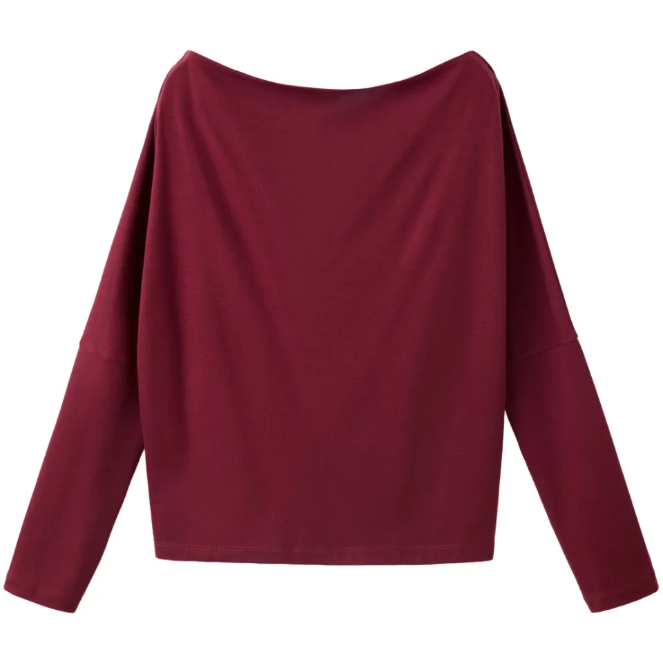 Mango TEEN off shoulder top donkerrood, foto 2