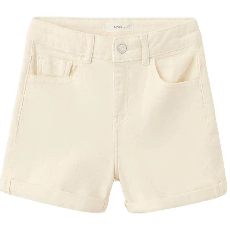 Mango Kids denimshort lichtgeel, foto 2