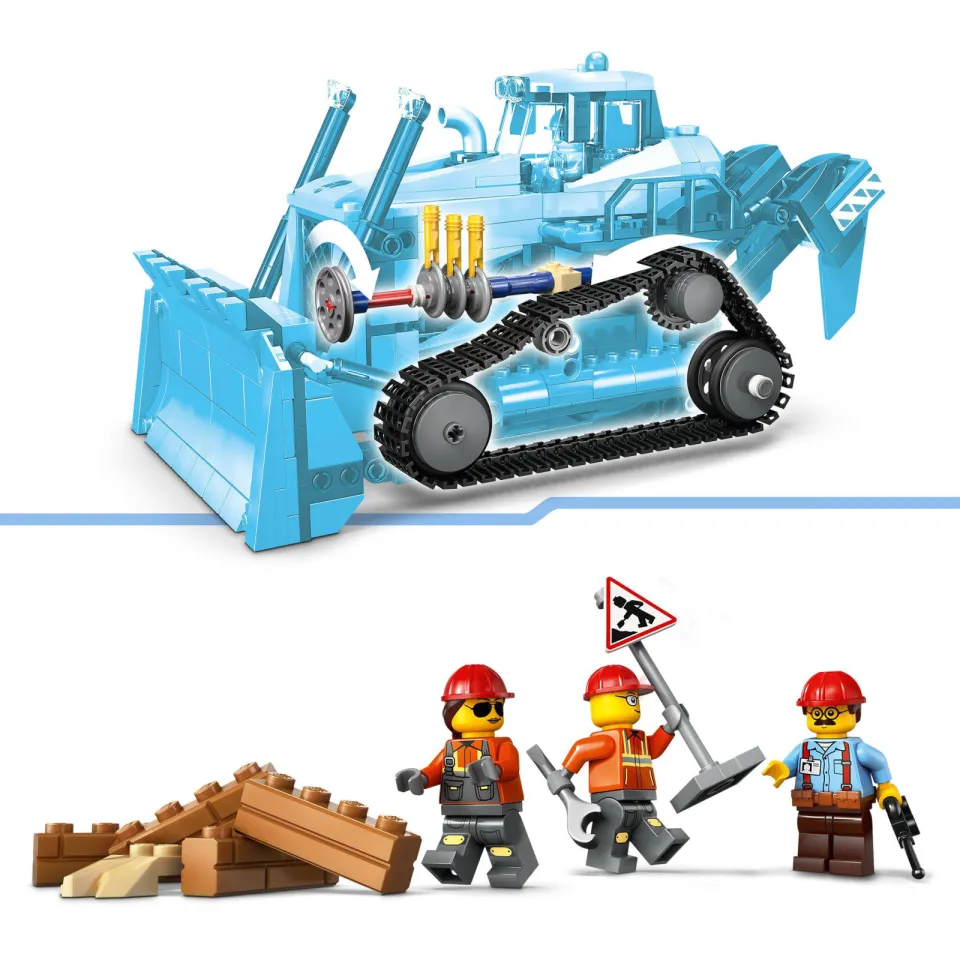 Lego City Gele Bulldozer, Bouwplaatsvoertuig 60466, foto 7