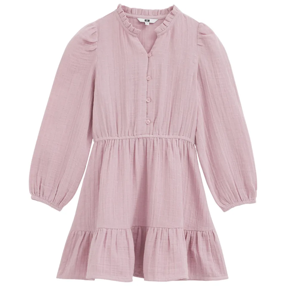 WE Fashion midi jurk met plooien roze, foto 2