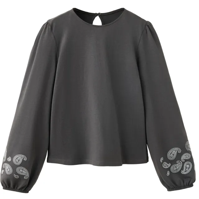 Mango Kids blouse met borduursels antraciet