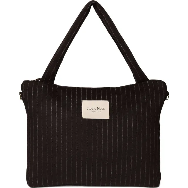 Studio Noos Luiertassen Flannel Chalkstripe Diaper Bag Bruin - One size