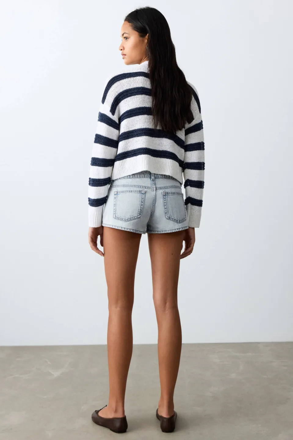 Mango Teen low waist jeansshort lichtblauw light blue denim, foto 3