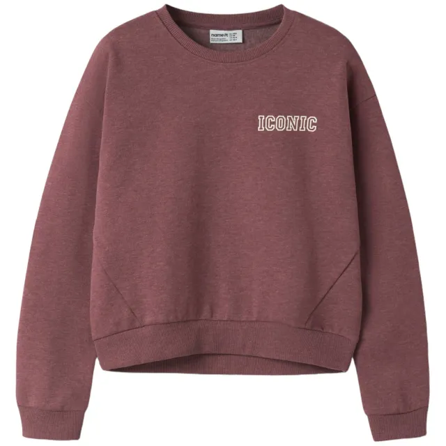 NAME IT KIDS sweater met tekst - donkerrood