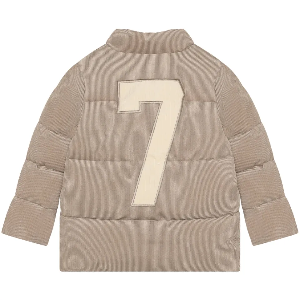 Daily7 corduroy pufferjas taupe, foto 3
