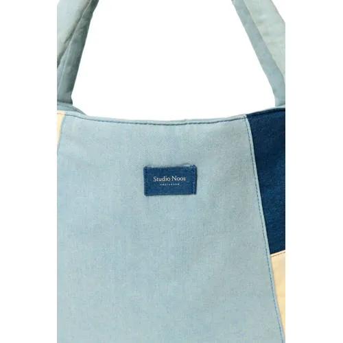 Studio Noos Denim Patchwork Mom Bag luiertas blauw, foto 6