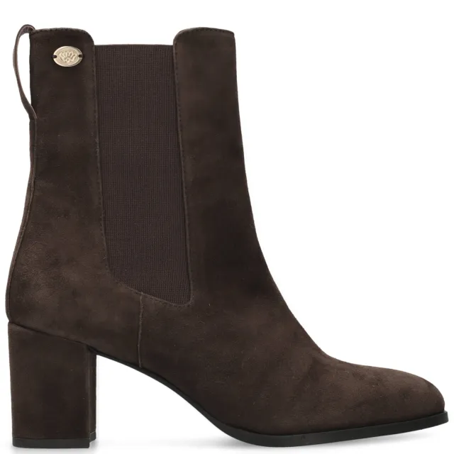 Fred de la Bretoniere Chelsea leren chelsea boots met hak - donkerbruin