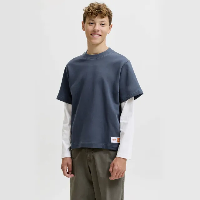 Jack & Jones Junior longsleeve donkerblauw Donkerblauw/wit
