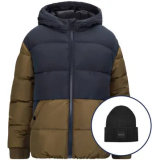Retour Jeans gewatteerde jas navy Zwart/groen