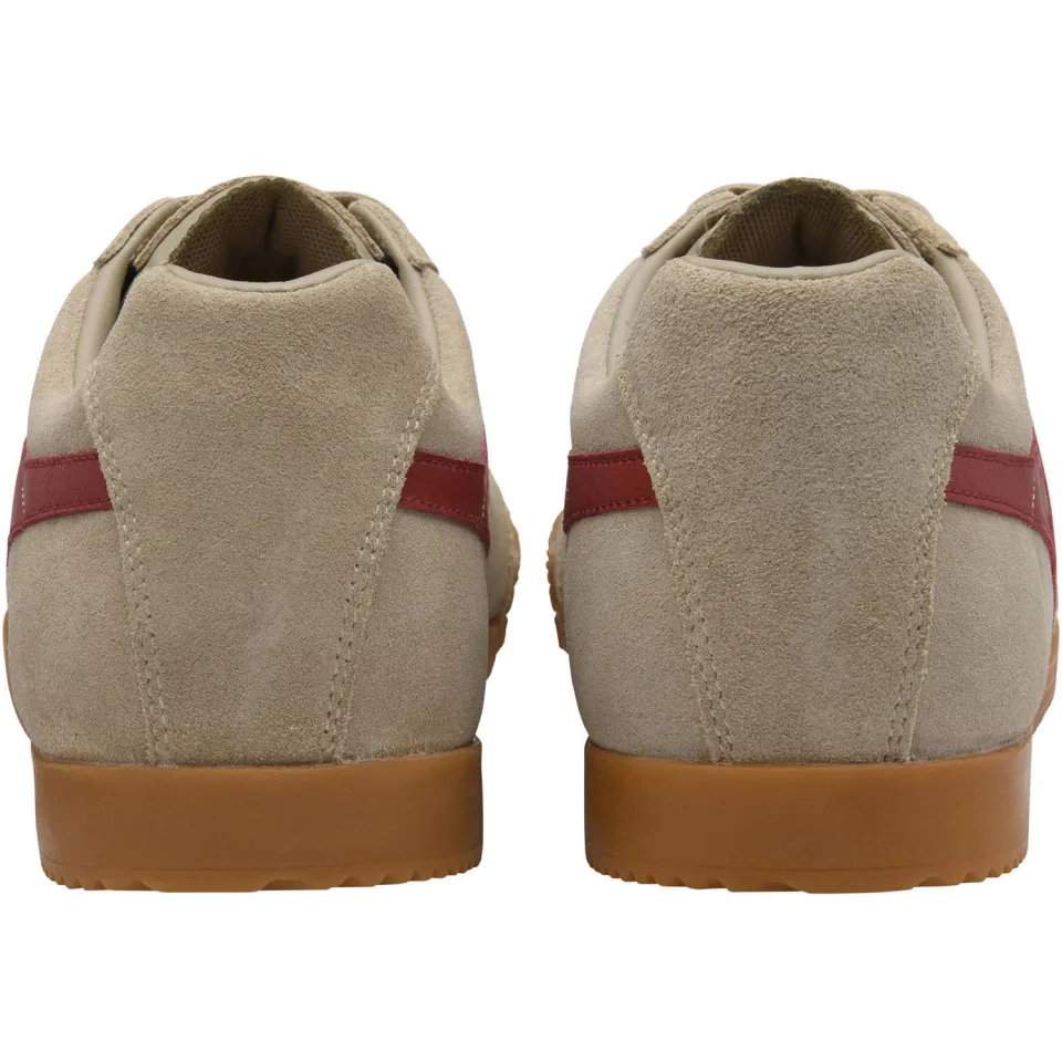 Gola Harrier suède sneakers beige/rood, foto 3