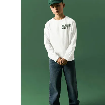 NAME IT rechtvallende longsleeve met backprint wit, foto 3