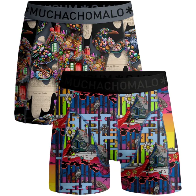 Muchachomalo Heren 2-pack Boxershorts Redridinghood Hansel Veelkleurig