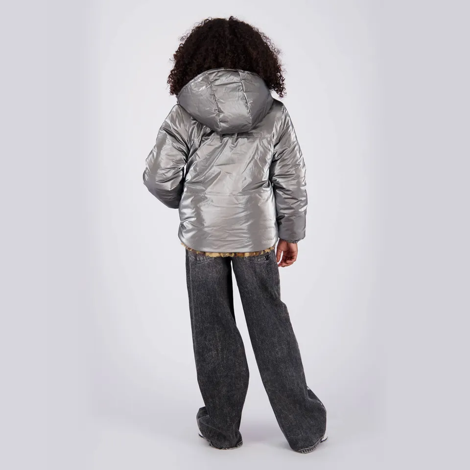 Vingino omkeerbare winterjas panterprint bruin, foto 8