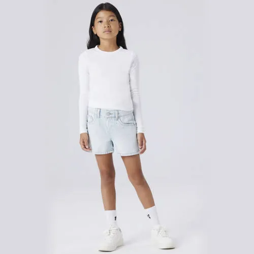 NAME IT jeansshort met strasssteentjes light blue denim, foto 4