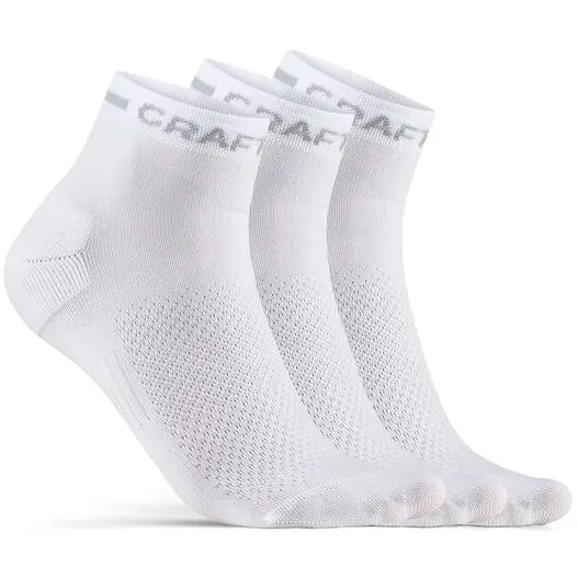 Craft Core Dry Mid sokken wit 3-pack Wit/Grijs