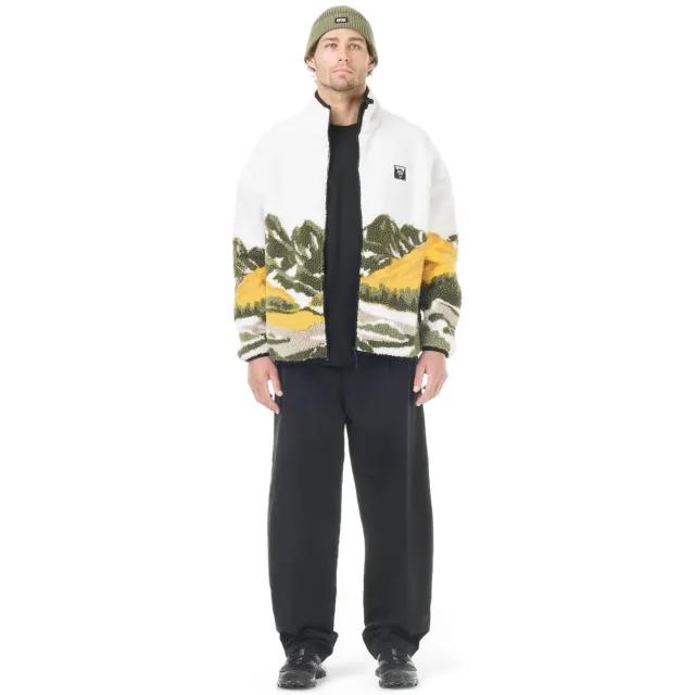 Picture fleecevest met print - wit/groen/geel