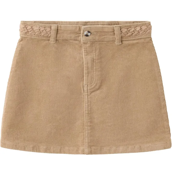 Mango Kids corduroy korte rok beige, foto 2