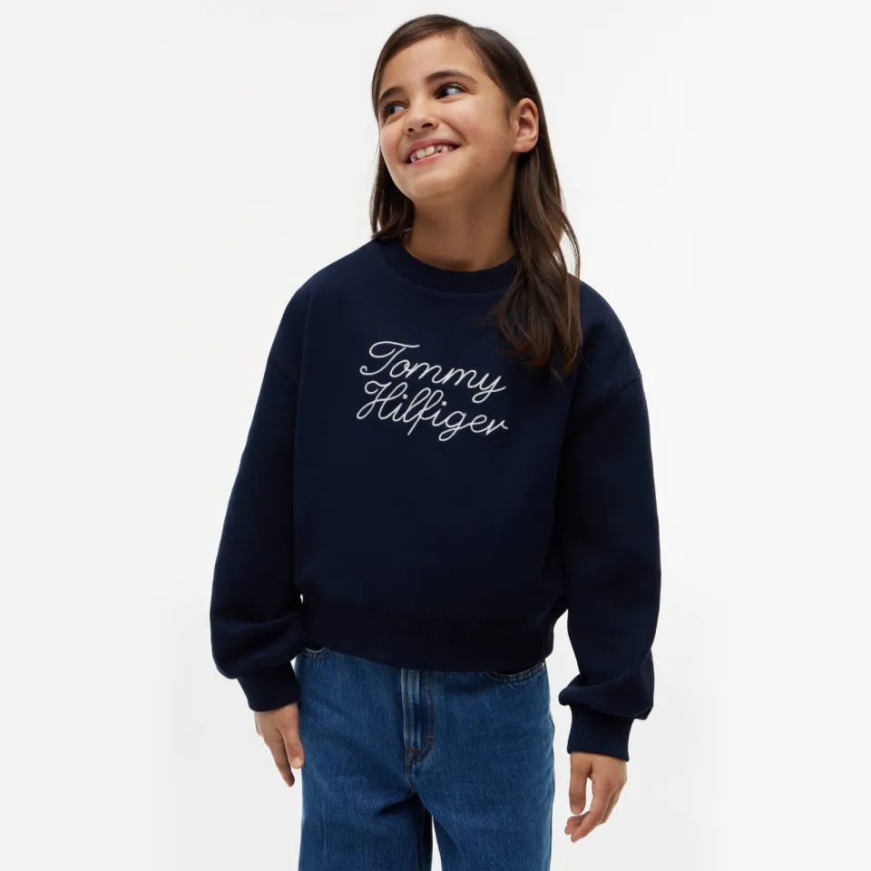 Tommy Hilfiger sweater met borduursels - donkerblauw, foto 5