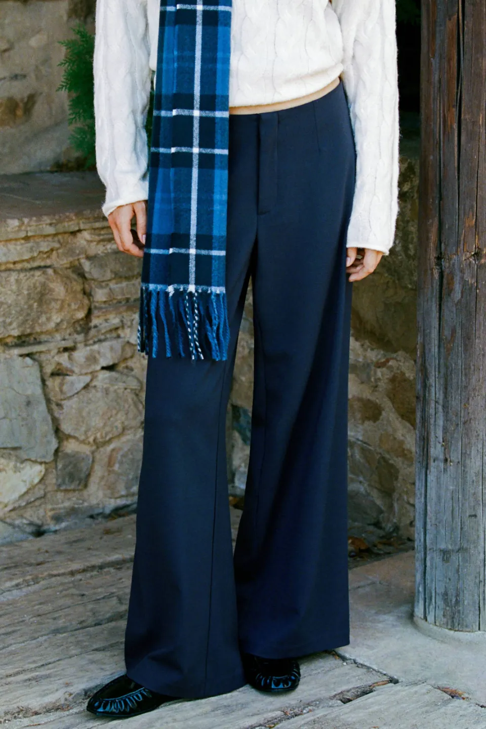 Mango straight leg pantalon marineblauw, foto 5