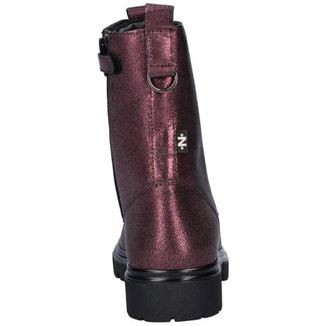 Nelson Kids leren enkelboots met profielzool - aubergine metallic, foto 4