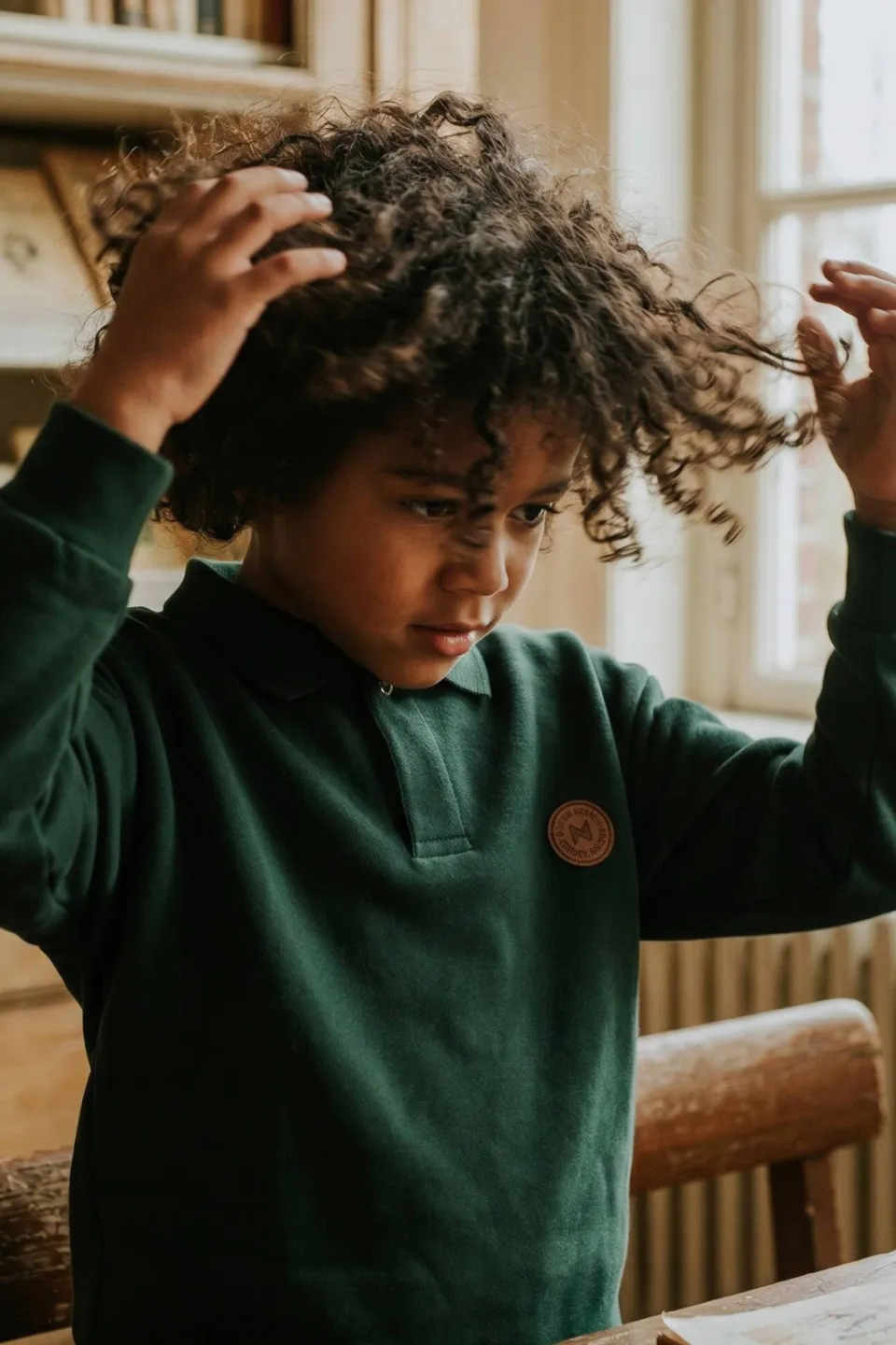 Koko Noko rechtvallende sweater - donkergroen Effen, foto 4