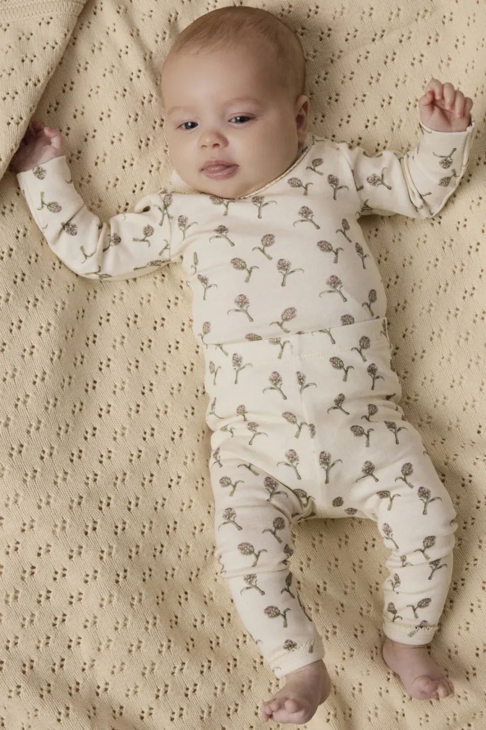 Lil' Atelier romper ecru met bloemenprint
