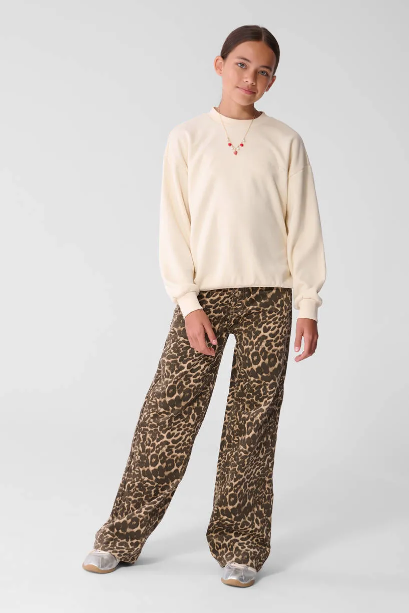 Shoeby sweater met glitters en backprint - ecru