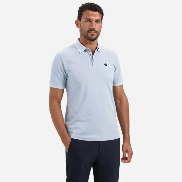 No Excess regular polo lichtblauw Dusty Blue