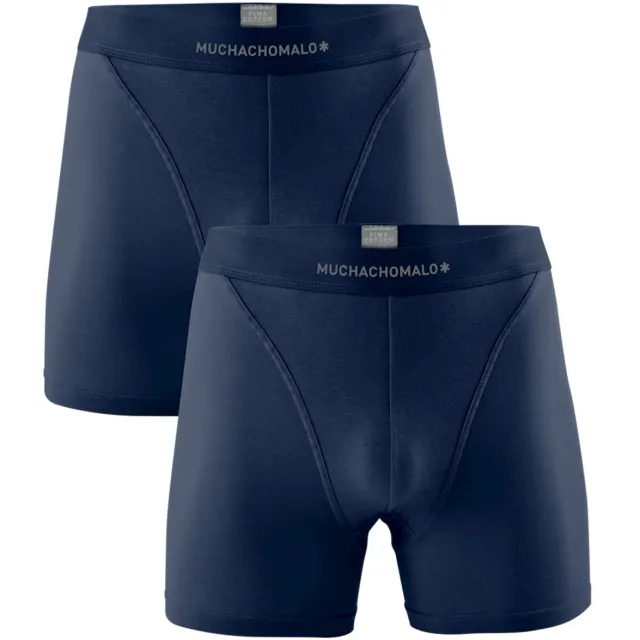 Muchachomalo Heren 2-pack Boxershorts Effen Blauw