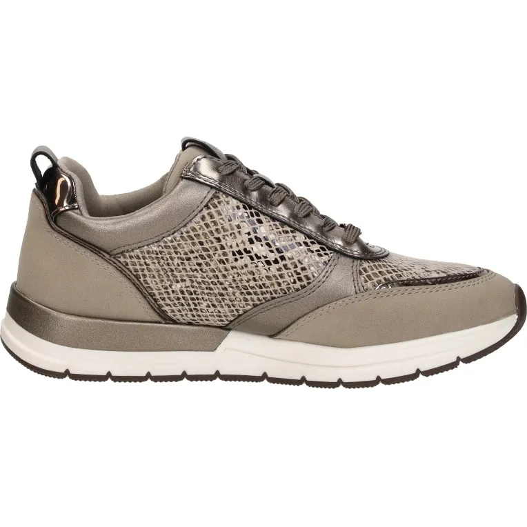 Tamaris lage sneakers taupe