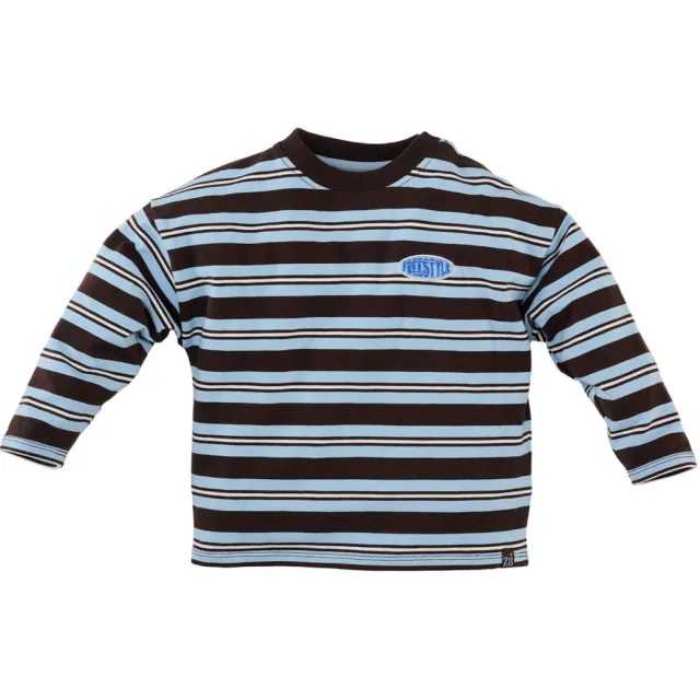 Z8 mini gestreepte longsleeve blauw/donkerbruin, foto 2
