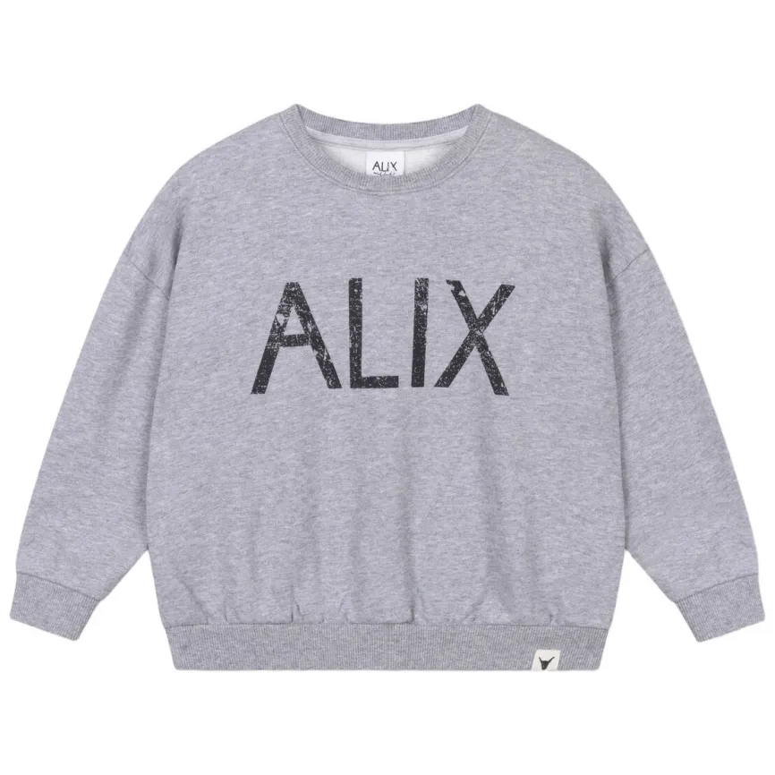 Alix The Label Alix Mini oversized sweater met backprint - lichtgrijs, foto 2