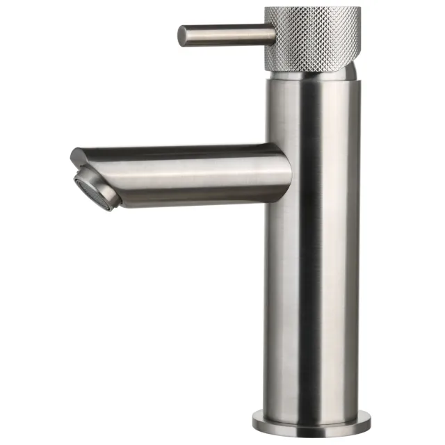 Sanilux Mia wastafelmengkraan opbouw geribbelde knop gunmetal