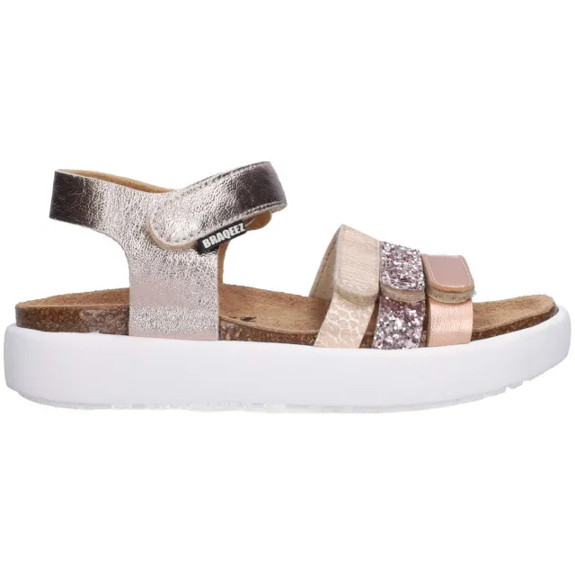 Braqeez sandalen champagne/roze