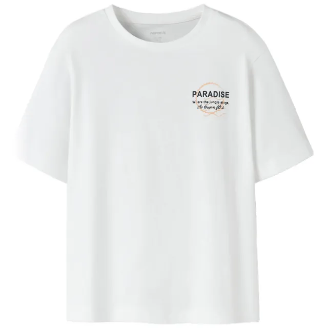 NAME IT KIDS T-shirt met backprint wit