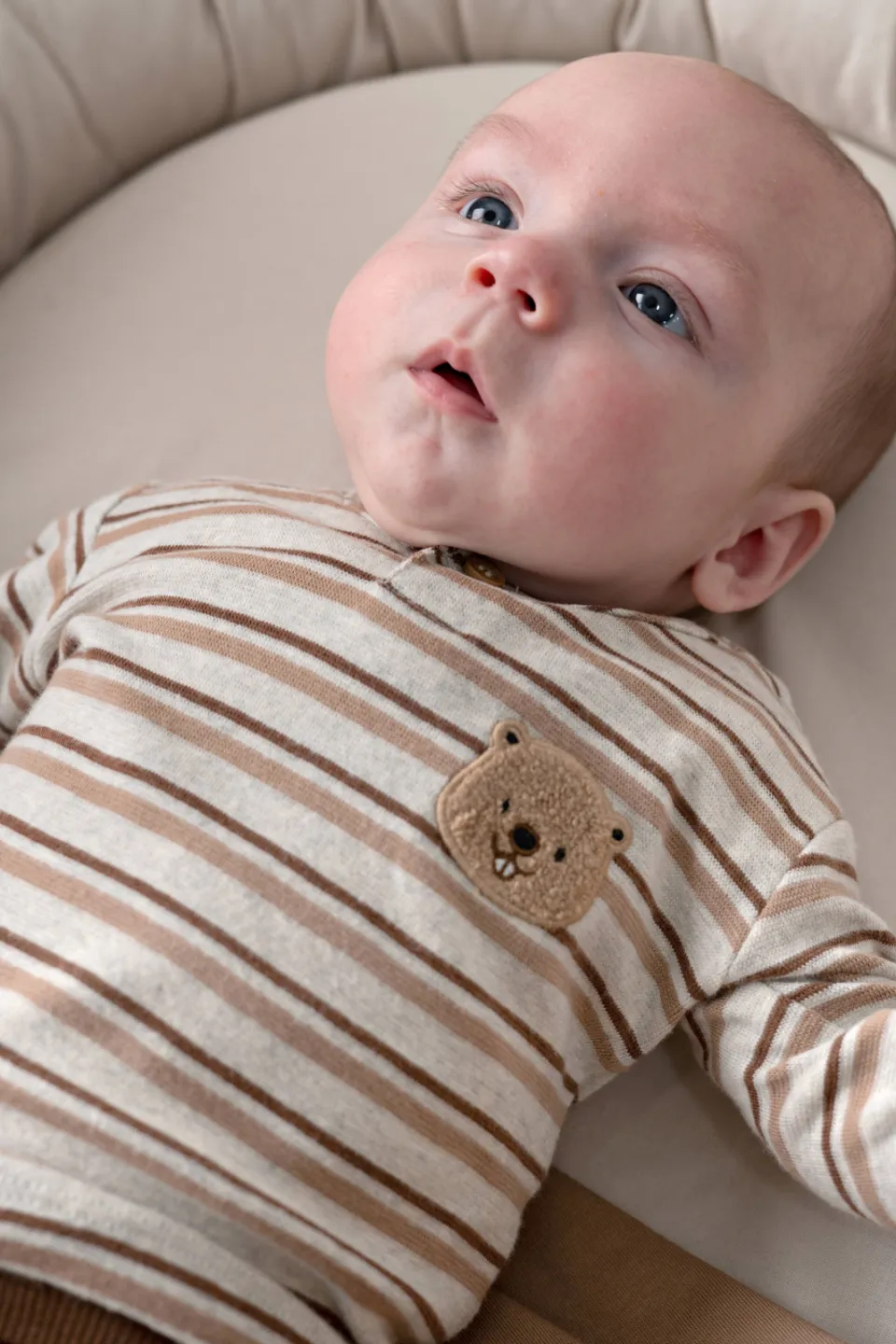 Feetje Tiny Timber Tales longsleeve beige gestreept