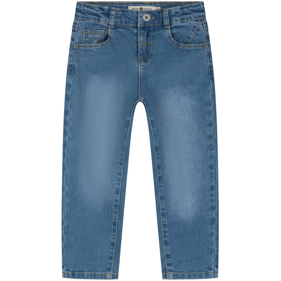 Stains&Stories loose fit jeans - mediumblauw, foto 2