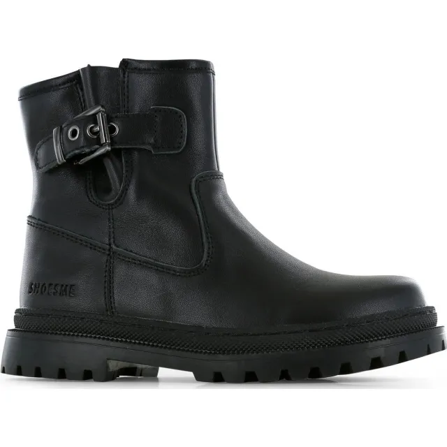Shoesme leren bikerboots zwart