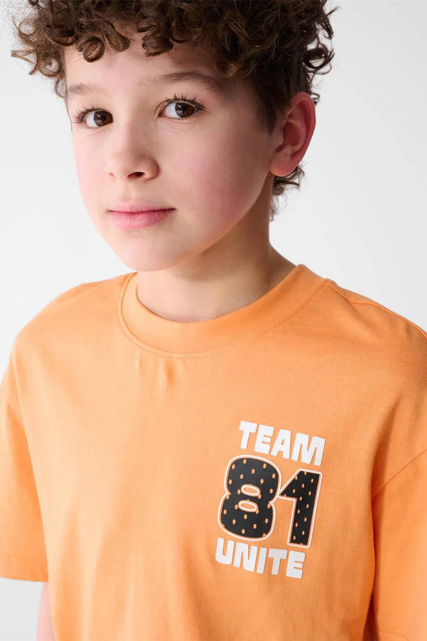 Shoeby T-shirt oranje met backprint, foto 7