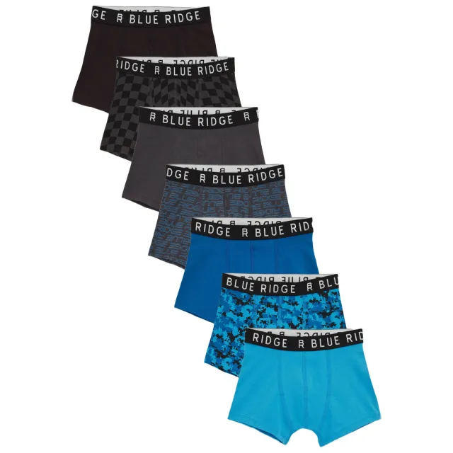 WE Fashion Blue Ridge boxershorts blauw zwart grijs Blauw/zwart/grijs