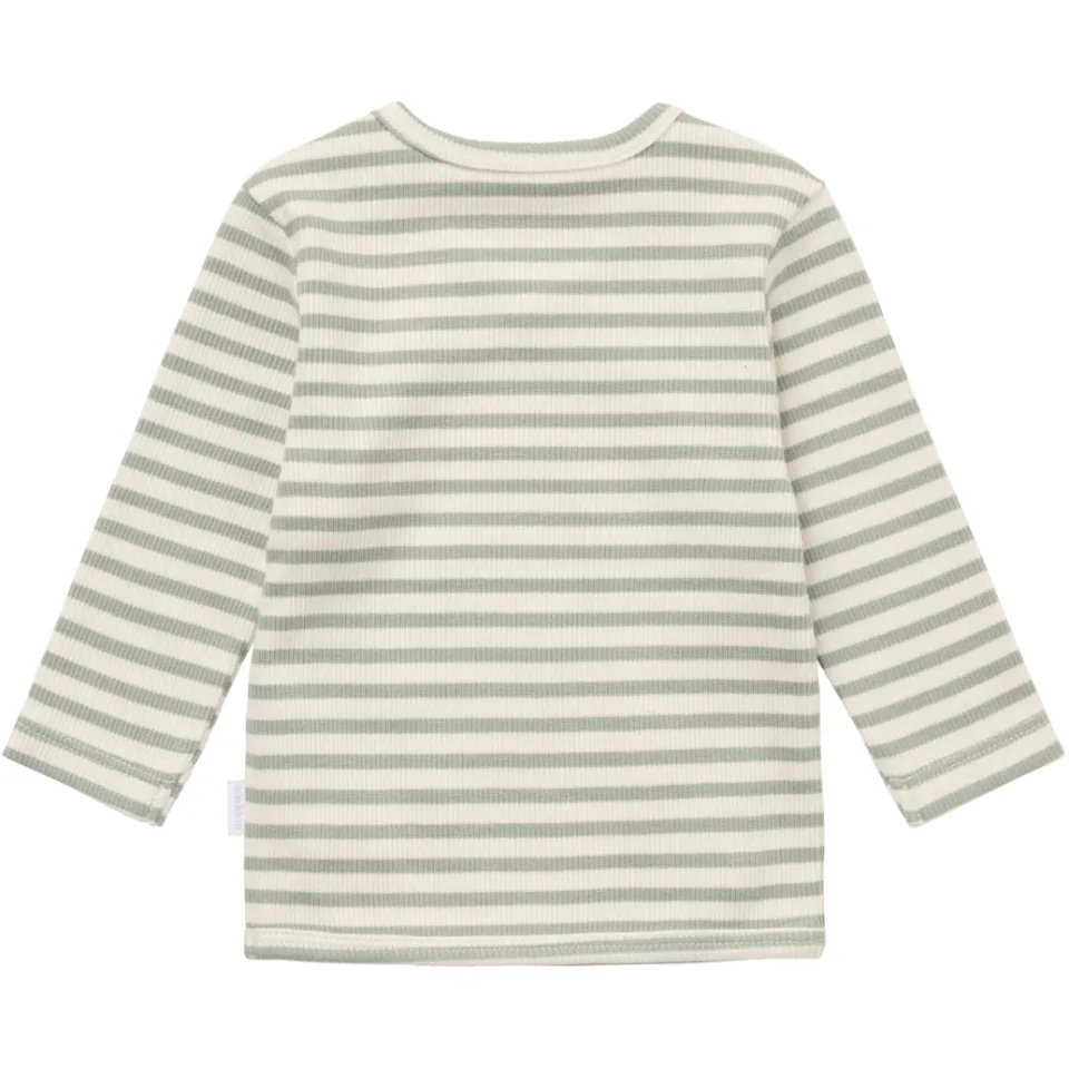 Noppies baby gestreepte longsleeve v-hals groen/ecru, foto 3