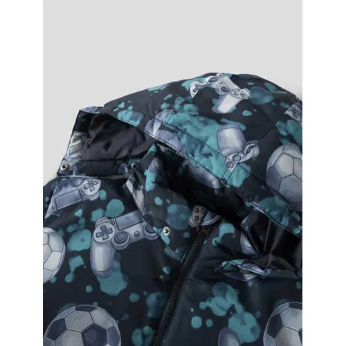 NAME IT tussenjas met print donkerblauw donkerblauw/lichtblauw, foto 3