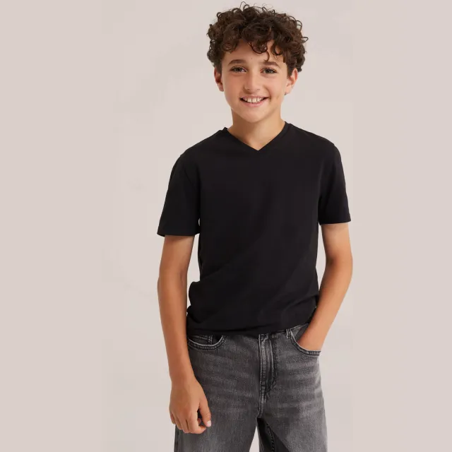 WE Fashion Fundamentals basic t-shirt zwart Black Uni