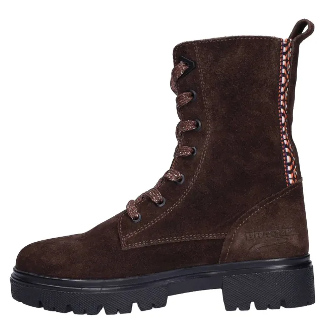 Braqeez chunky suède enkelboots - donkerbruin, foto 2