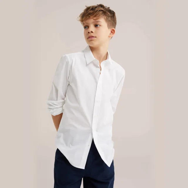 WE Fashion overhemd + vlinderstrikje wit White Uni