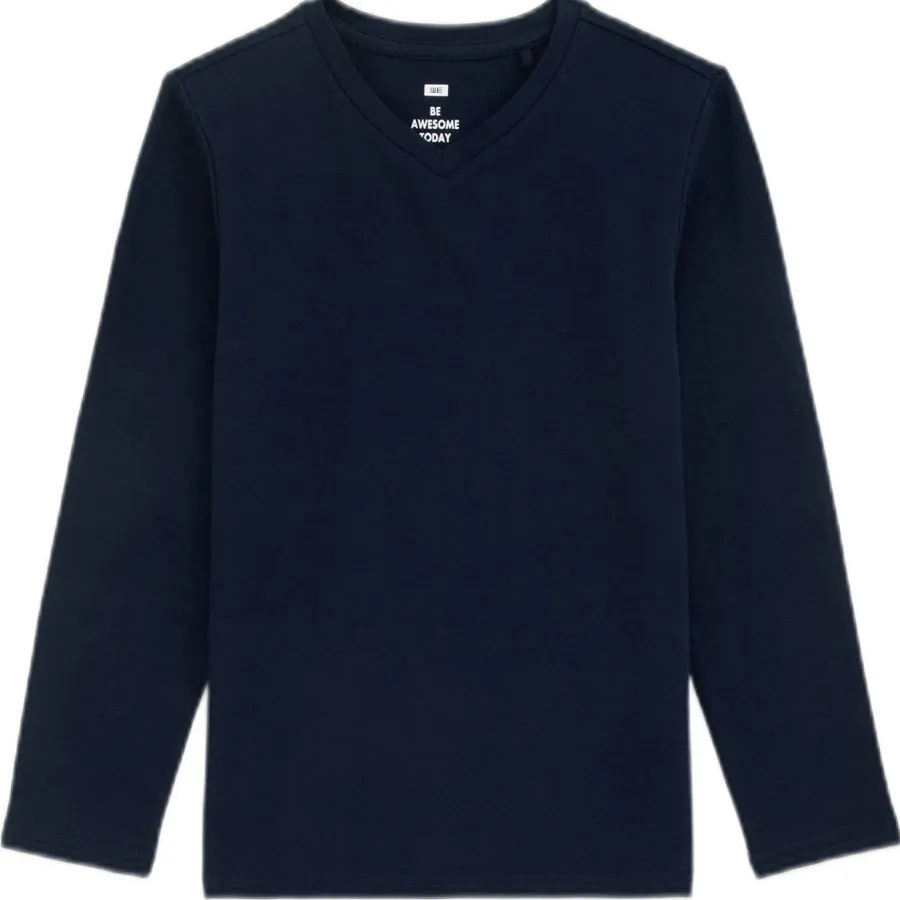 WE Fashion basic longsleeve donkerblauw dark marine, foto 2