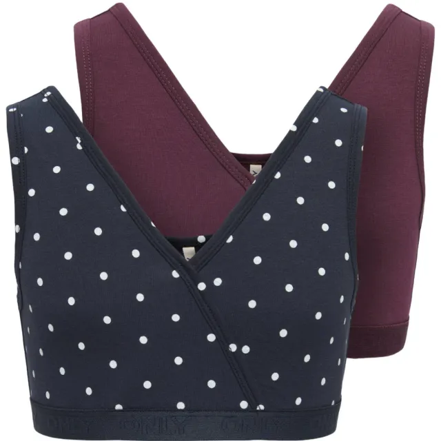 Only KOGLOLA bh-top paars en donkerblauw