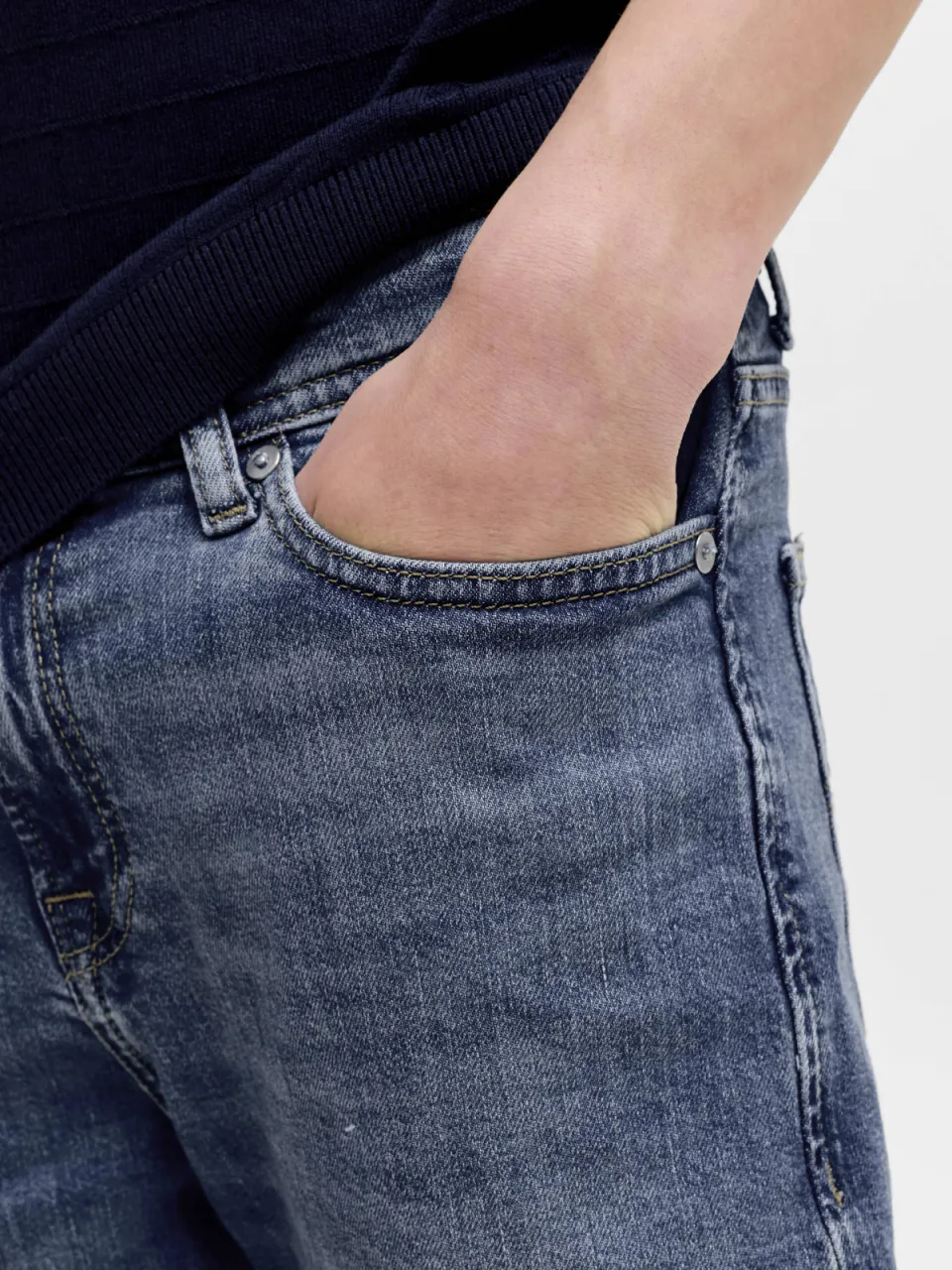 Jack & Jones JUNIOR regular denim short dark blue denim, foto 5