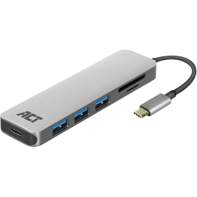 Act AC7050 USB-C hub 3.0 zilver